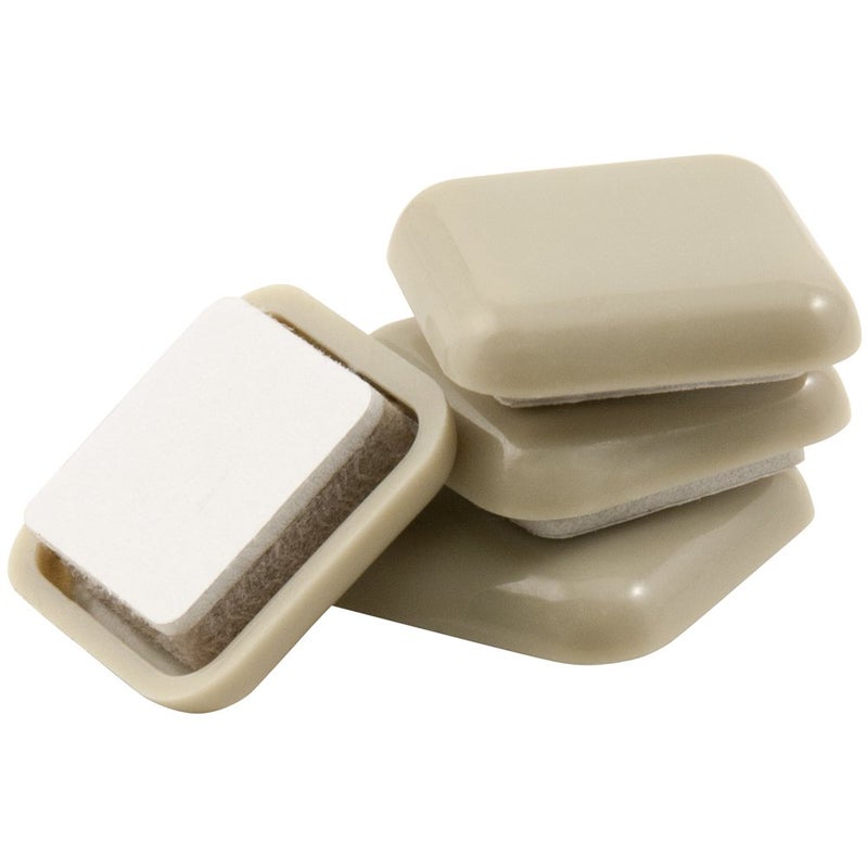SUPER SLIDERS Self-Stick, Square Heavy Furniture Sliders for Carpeted Surfaces (4 pack) - 1"" Square Beige SuperSliders - Image 5